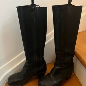 John Fluevog Elegant Black Heeled Boots